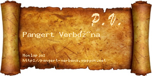 Pangert Verbéna névjegykártya